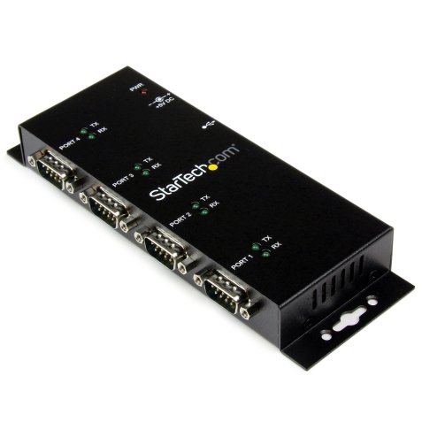 StarTech.com Hub adaptateur USB vers série DB9 RS232 4 ports – Montage sur rail DIN industriel et mural