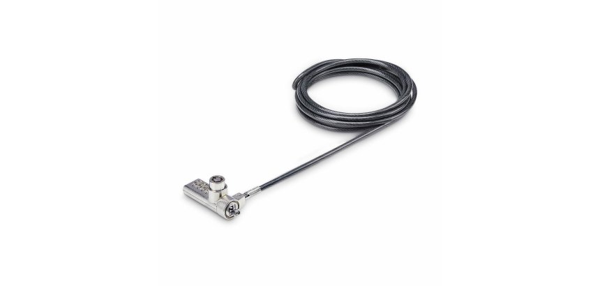 StarTech.com 10-Pack Dual-Access Laptop Lock, 6.5ft (2m) Keyed Alike and Combination Security Cable Lock for K-Slot Devices, Computer Anti-Theft Steel Cable