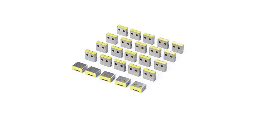 StarTech.com Bouchons de Remplacement pour Bloqueur de Port USB-A, lot de 25 Inserts Verrouillables Compatibles USB-A-PORT-BLOCKER, Caches Antipoussière USB-A Réutilisables à Clipser pour PC Portables et de Bureau