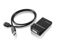 Lenovo USB 3.0 - DVI/VGA adaptateur graphique USB 2048 x 1152 pixels Noir
