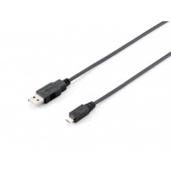 Equip USB 2.0 Type A to Micro-B Cable, 1.0m , Black
