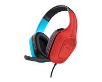 Trust GXT 416S Zirox Auricolare Cablato A Padiglione Gaming Nero, Ciano, Rosso