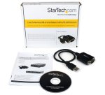 StarTech.com Cable Profesional de 0,3m USB a Puerto Serie Serial RS232 DB9 con Retención del Puerto COM