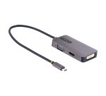 StarTech.com USB-C Display Adapter, USB C naar HDMI DVI VGA Adapter, 4K 60Hz, Aluminium, Video Display Adapter, Thunderbolt 3 / 4 Compatibel, USB Type C Travel Adapter