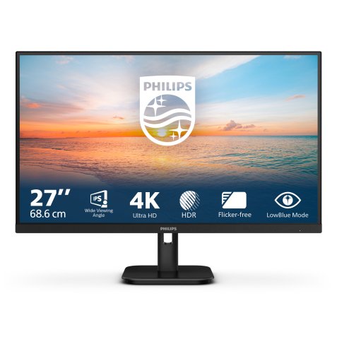 Philips 27E1N1800A/00 computer monitor 68,6 cm (27") 3840 x 2160 Pixels 4K Ultra HD LED Zwart
