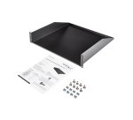 StarTech.com Étagère de racks de serveur 2U : étagère en porte-à-faux universelle montée en rack pour rack et armoire d'équipement réseau de 19&amp;quot;. Acier robuste : supporte un poids de 56 kg. Tiroir profond de 18", noir