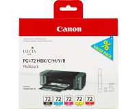 Canon PGI-72 MBK/C/M/Y/R Multipack - 5er-Pack - Gelb, Cyan, Magenta, Rot, mattschwarz - original - Tintenbehälter