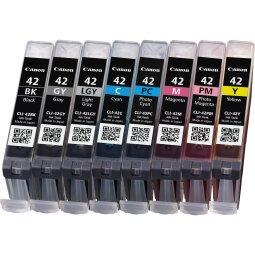 Canon Multipack de 8 cartouche d'encre CLI-42 BK/GY/LGY/C/M/Y/PC/PM