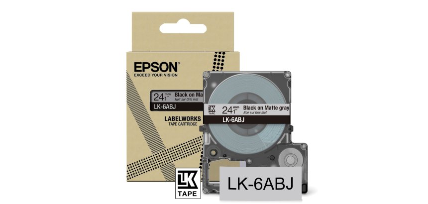 Epson C53S672088 ruban d'étiquette Noir sur gris LK