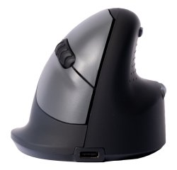 R-Go Tools Ratón ergonómico R-Go HE Break con software de pausa, mediano (tamaño de mano 165-185 mm), diestro, bluetooth, negro