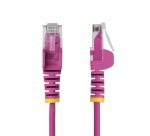 StarTech.com Câble Ethernet CAT6 Rose Fin de 3m, Sans Accroc, 100W PoE, UTP, LSZH, Fil de Cuivre Pur 28AWG, Cordon Patch Réseau RJ45 avec Serre-Câble, Contrôlé Fluke