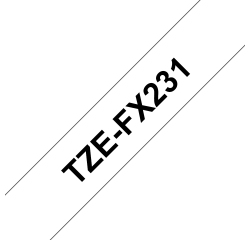 Brother TZE-FX231 ruban d'étiquette Noir sur blanc TZ