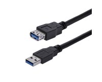Cable 1m Extensión Alargador USB 3.0 SuperSpeed - Macho a Hembra USB A - Extensor - Negro