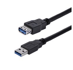Cable 1m Extensión Alargador USB 3.0 SuperSpeed - Macho a Hembra USB A - Extensor - Negro