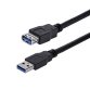 Cable 1m Extensión Alargador USB 3.0 SuperSpeed - Macho a Hembra USB A - Extensor - Negro