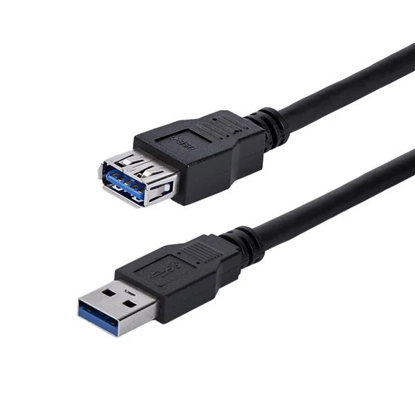 Cable 1m Extensión Alargador USB 3.0 SuperSpeed - Macho a Hembra USB A -  Extensor - Negro en