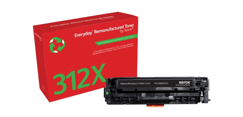 Tóner EverydayTM Negro remanufacturado de Xerox es compatible con HP 312X (CF380X), Capacidad alta