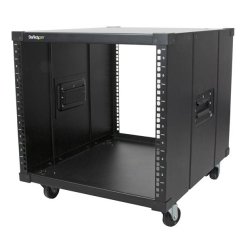 StarTech.com Server Rack a 4 Montanti 9U Open Frame, Armadio Rack di Rete 19"con Ruote, Piccolo Rack Server per spazi ristretti in casa/ufficio, Quadro Rack per apparecchiature AV/Dati/IT, Conforme TAA