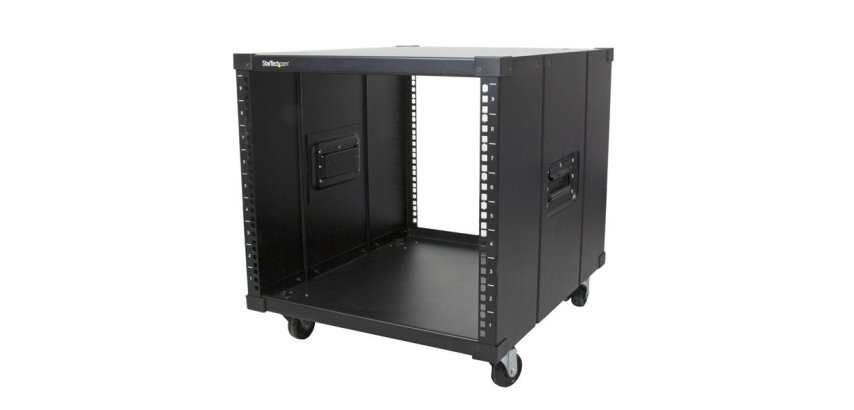 StarTech.com Server Rack a 4 Montanti 9U Open Frame, Armadio Rack di Rete 19"con Ruote, Piccolo Rack Server per spazi ristretti in casa/ufficio, Quadro Rack per apparecchiature AV/Dati/IT, Conforme TAA