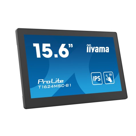 iiyama T1624MSC-B1 Écran d'affichage dynamique Écran plat interactif 39,6 cm (15.6") LED 450 cd/m² Full HD Noir Écran tactile 24/7