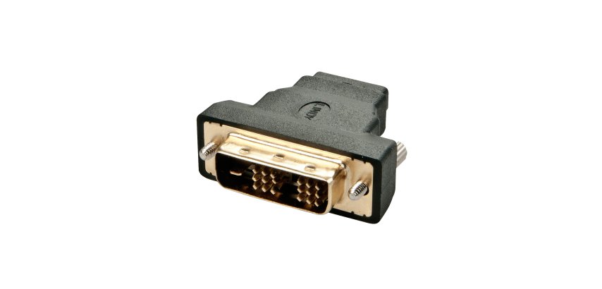 Lindy 41228 cambiador de género para cable HDMI-A FM DVI-D M Negro