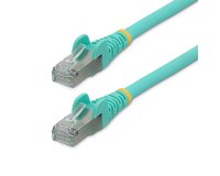 StarTech.com Câble Ethernet CAT6a 50cm - Low Smoke Zero Halogen (LSZH) - 10 Gigabit 500MHz 100W PoE RJ45 S/FTP Cordon de Raccordement Réseau Snagless Turquoise avec Décharge de Tension