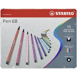 STABILO Pen 68 Mini felt pen Multicolour 15 pc(s)