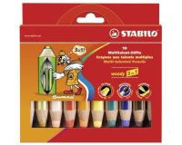 Etui 10 crayons 3 en 1 woody + tc
