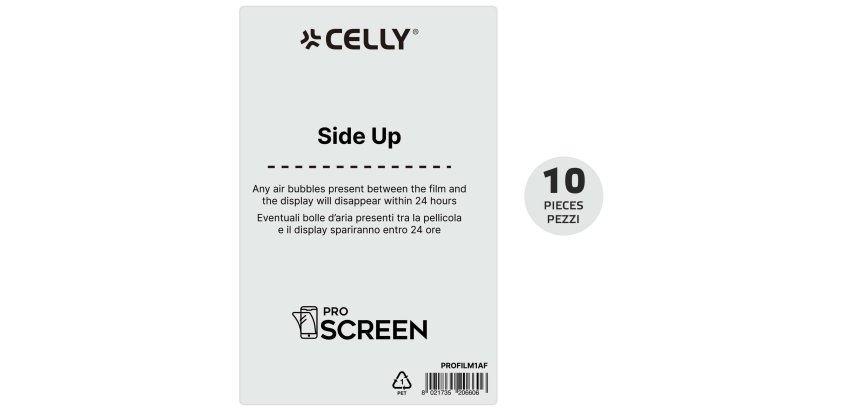 Celly PROFILM10AF mobile phone screen/back protector Clear screen protector Universal 10 pc(s)