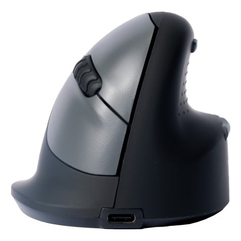 R-Go Tools Ratón ergonómico R-Go HE Break con software de pausa, grande (tamaño de mano = 185 mm), diestro, bluetooth, negro