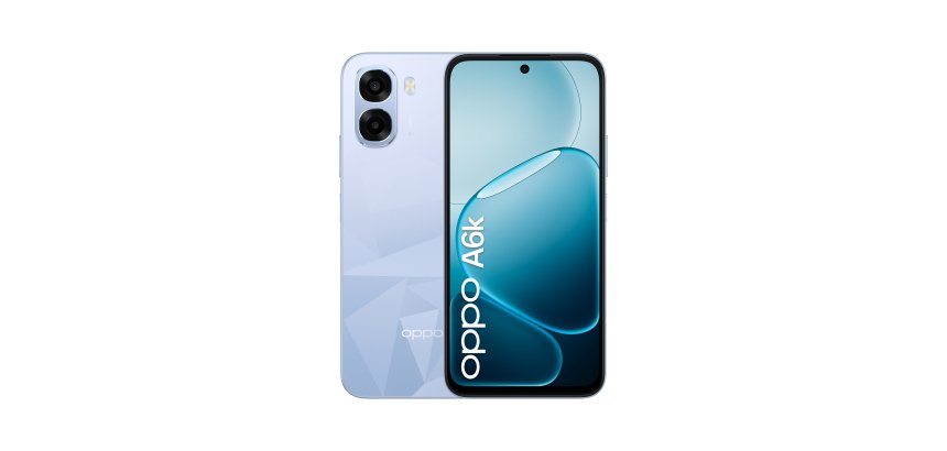 OPPO A6k AI Smartphone, doppia fotocamera 13MP+QVGA, Selfie 5MP, Display 6.75” 120HZ IPS HD+, 6100mAh, RAM 4GB(Esp1GB/2GB/4GB)+ROM 256GB [Versione Italia], Crystal Blue