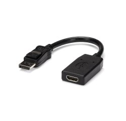 StarTech.com DisplayPort to HDMI Adapter - DP to HDMI Adapter/Video Converter - 1080p - VESA Certified - DP to HDMI Monitor/Display/Projector Adapter Dongle - Passive - Latching DP Connector