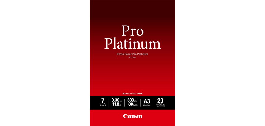 Canon Papier photo professionnel Platinum A3 PT-101 - 20 feuilles