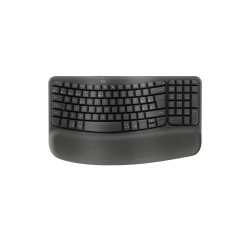 Logitech Wave Keys, teclado ergonómico inalámbrico con reposamanos acolchado, escritura cómoda y natural, Easy-Switch, Bluetooth, Logi Bolt, multisistema operativo, Windows/Mac,QWERTY Español, Grafito