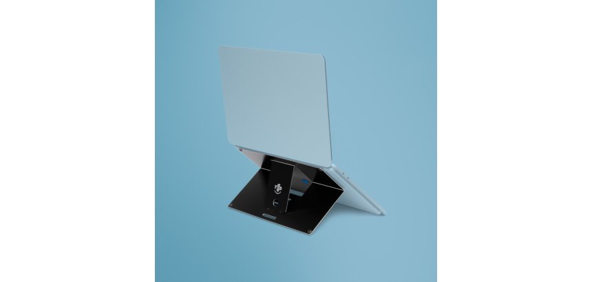 R-Go Tools Support pour ordinateur portable R-Go Riser Attachable, réglable, intégré à votre ordinateur portable, aluminium, noir