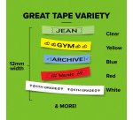 DYMO LetraTag Iron-On Fabric Labels | Authentic | 12 mm x 2 m Roll | Black Print on White | Iron-On Clothing Labels Ideal for Uniforms/Children's Clothing | for LetraTag Printers