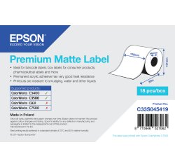 Epson Premium Matte Continuous Adhesive Roll 102mm x 35mm for TM-C3400