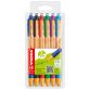 STABILO pointball Nero, Blu, Verde, Rosso, Turchese, Viola Penna a sfera retrattile a clip 6 pz