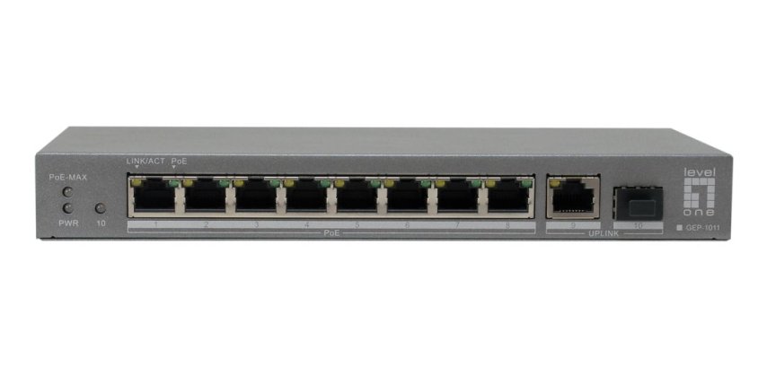 LevelOne GEP-1011 switch di rete Non gestito L2 Gigabit Ethernet (10/100/1000) Supporto Power over Ethernet (PoE) Montaggio da desktop/parete Grigio