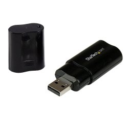 Tarjeta de Sonido Estéreo USB Externa Adaptador Conversor - Negro
