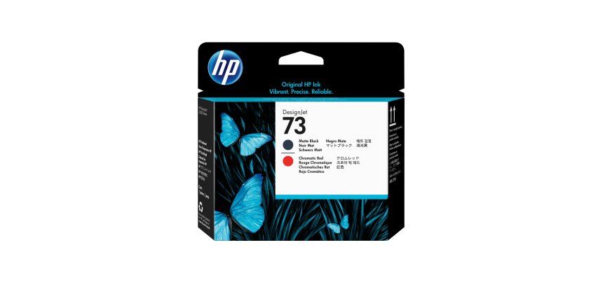 HP 73 tête d'impression DesignJet noir mat et rouge chromatique