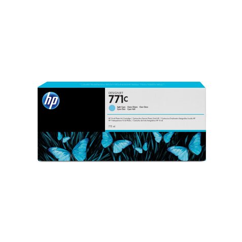 HP 771C cartouche d'encre Designjet cyan clair, 775 ml