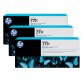 HP 771C pack de 3 cartouches d'encre DesignJet cyan clair, 775 ml