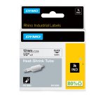 DYMO Rhino etiquetas industriales de tubo termorretráctil | 12 mm x 1,5 m | de color negro sobre fondo blanco
