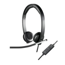 Logitech USB Headset Stereo H650e Wired Head-band Office/Call center Black, Silver