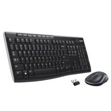 Logitech Wireless Combo MK270 clavier Souris incluse RF sans fil QWERTY US International Noir, Argent