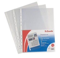 Esselte Buste perforate DELUXE - PPL lucido - f.to 22 x 30 cm - conf.100 pz