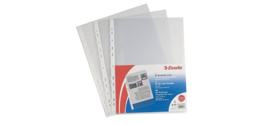 Esselte Buste perforate DELUXE - PPL lucido - f.to 22 x 30 cm - conf.100 pz