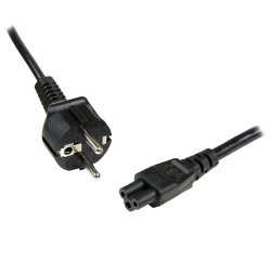 StarTech.com Cable de 2m de Alimentación para Portátiles, Enchufe UE a C5, 2,5A 250V, 18AWG, Cable de Repuesto para Cargador, Cable Hoja de Trébol Mickey Mouse, Cable para Europa, UL