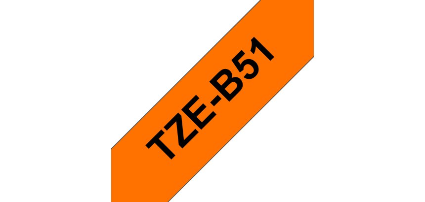 Brother TZE-B51 ruban d'étiquette Noir sur fond orange fluorescent